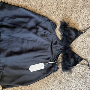 Brand new, with tags, For Love & Lemons floral trim slip dress